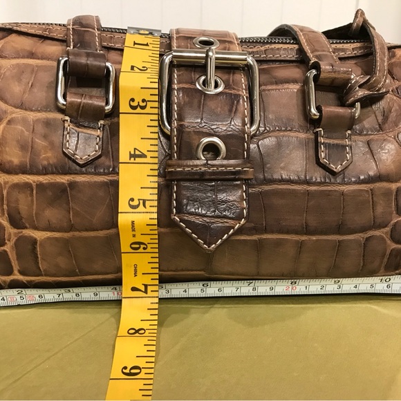Dooney & Bourke Brown Croc Embossed Bag - Picture 12 of 14